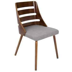 Lumisource Trevi Chair Walnut Wood Grey Fabric Ch-trvwl-gy - All