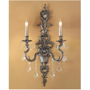 Classic Majestic 2 Lt Sconce Aged Pewter Crystalique-Plus 57342Agpcp - All