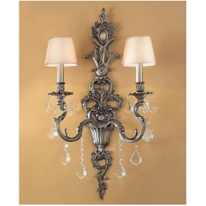 Classic Majestic 2 Lt Sconce Aged Pewter Crystalique-Plus 57342Agpcpw - All