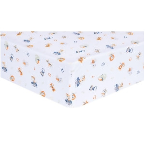 Trend Lab Safari Rock Band Multicolored Animal Fitted Crib Sheet 101627 - All