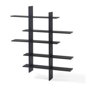 Danya B Five Level Black Asymetric Wall Shelf Xf151204bk - All