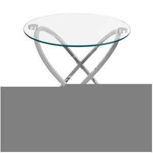 Danya B Galaxy Chrome and Tempered Glass Round End Table Ha01516 - All