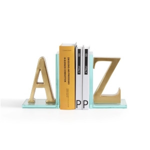 Danya B Gold A to Z Glass Bookends Ds830 - All