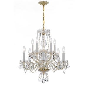 Crystorama Traditional 10 Lt Clear Crystal Brass Chandelier V 5080-Pb-cl-mwp - All