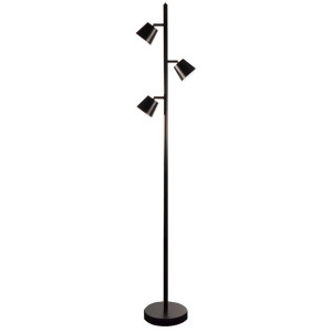 Dainolite Modern 3 Light 15W Led Floor Lamp Matte Black 625Ledf-bk - All