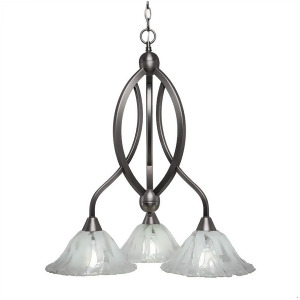 Toltec Bow 3 Lt Chandelier Brushed Nickel 10 Italian Ice Glass 263-Bn-7193 - All
