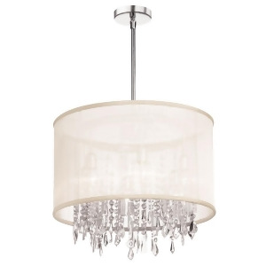 Dainolite Bohemian 6 Lt Crystal Chandelier Chrome/Cream Organza 85301-Pc-118 - All