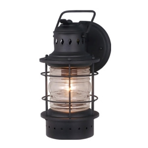 Vaxcel Hyannis 1 Light Outdoor Wall Sconce Black/Clear Glass Ow37051tb - All