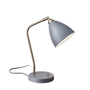 Adesso Chelsea Desk Lamp Painted Brass/Grey 3463-03 - All