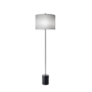 Adesso Blythe Floor Lamp Brushed Steel/Gray Shade 5281-01 - All