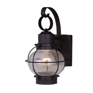 Vaxcel Chatham 1 Light Outdoor Wall Sconce Black/Clear Seeded Glass Ow21861tb - All