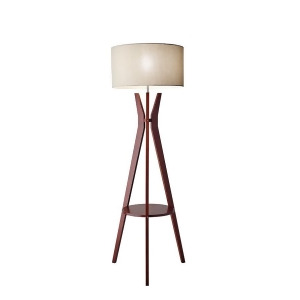 Adesso Bedford Shelf Floor Lamp Solid Walnut Wood 3471-15 - All