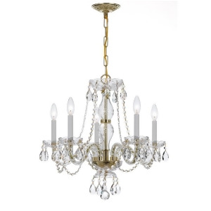 Crystorama Traditional 5 Lt Clear Crystal Brass Chandelier Iii 5085-Pb-cl-mwp - All