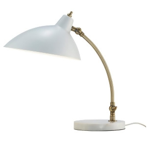 Adesso Peggy Desk Lamp Antique Brass/White 3168-02 - All
