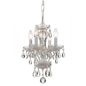 Crystorama Traditional Crystal 4 Light White Mini Chandelier 5534-Ww-cl-mwp - All