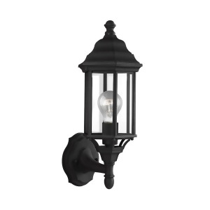 Sea Gull Sevier Small 1 Lt Uplight Outdoor Wall Lantern Black 8538701-12 - All