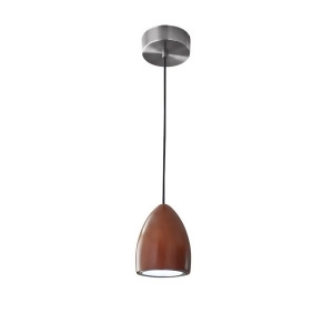 Adesso Cypress Led Oval Pendant Walnut/Brushed Steel Hardware 3427-15 - All