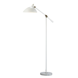 Adesso Peggy Floor Lamp Antique Brass/White 3169-02 - All