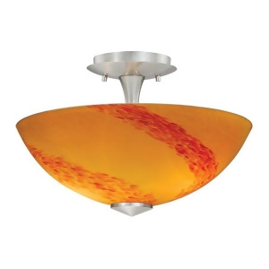 Vaxcel Milano 2 Light Semi-Flush Mount Satin Nickel/Lava Swirl Glass C0002 - All