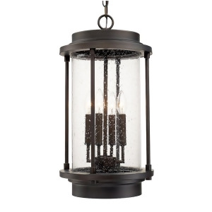 Capital Grant Park 4 Lt Hanging Lantern Old Brz Clear Seeded 918142Ob - All