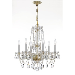 Crystorama Traditional 6 Lt Crystal Brass Chandelier V 5086-Pb-cl-s - All