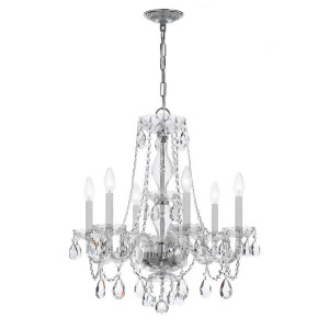 Crystorama Traditional 6 Light Crystal Chrome Chandelier Vi 5086-Ch-cl-mwp - All