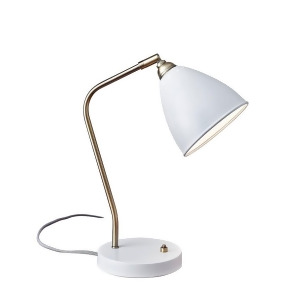 Adesso Chelsea Desk Lamp Painted Brass/White 3463-02 - All