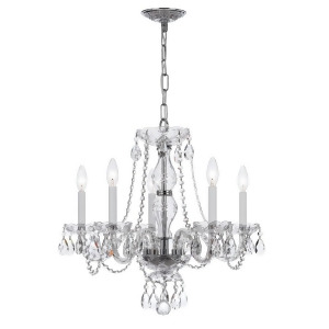 Crystorama Traditional 5 Lt Crystal Chrome Chandelier V 5085-Ch-cl-s - All