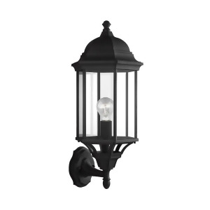 Sea Gull Sevier Large 1 Lt Uplight Outdoor Wall Lantern Black 8638701-12 - All