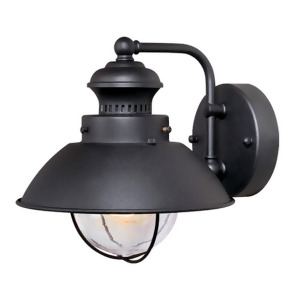 Vaxcel Harwich 1 Light Outdoor Wall Sconce Black/Clear Seeded Glass Ow21581tb - All