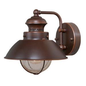 Vaxcel Harwich 1 Light Outdoor Wall Sconce Bronze/Seeded Glass Ow21581bbz - All
