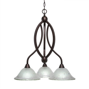 Toltec Bow 3 Light Chandelier Bronze 10 Frosted Crystal Glass 263-Brz-731 - All
