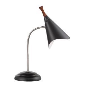 Adesso Draper Gooseneck Desk Lamp Brushed Steel/Black 3234-01 - All