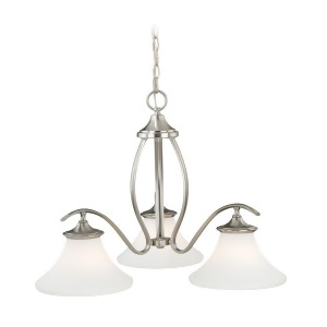 Vaxcel Sonora 3 Light Chandelier Satin Nickel/Frosted Opal Glass H0012 - All