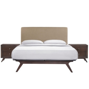 Modway Tracy 3 Pc Queen Bed 2 Nighstands Capp Latte Mod-5261-cap-lat-set - All