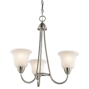 Kichler Nicholson Chandelier 3Lt Brushed Nickel Satin Etched 42883Ni - All