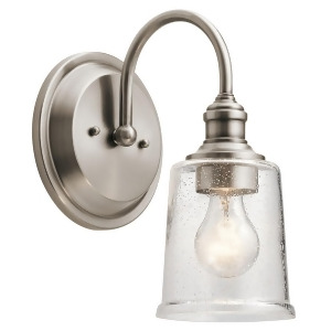 Kichler Waverly Wall Sconce 1Lt Classic Pewter Clear Seeded 45745Clp - All