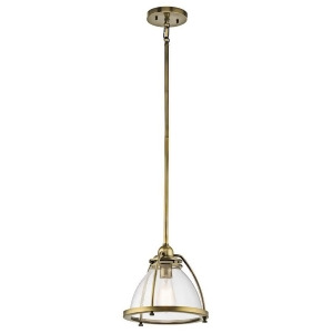 Kichler Silberne Pendant 1Lt 10x10 Natural Brass Clear Seeded 43738Nbr - All