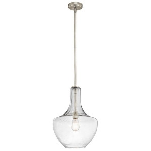 Kichler Everly Pendant 1Lt 13.75x20 Brushed Nickel Clear Seeded 42046Nics - All