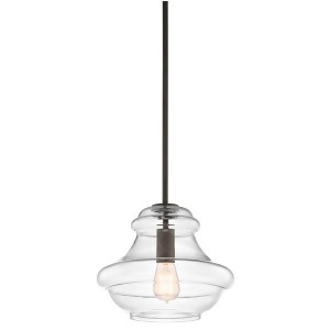 Kichler Everly Pendant 1Lt 12x10.5 Olde Bronze Clear 42044Oz - All