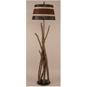 Coast Lamp Rustic Living Stick Floor Lamp w/Wooden Base Black 12-R36a - All