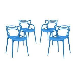 Modway Furniture Entangled Dining Set Set of 4 Blue Eei-2348-blu-set - All