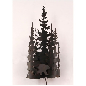 Coast Lamp Rustic Living Iron Bear w/Tree Sconce Kodiak 15-R15d - All