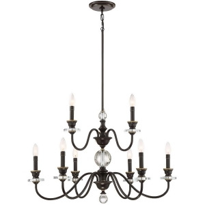 Quoizel Ceremony 9 Light Chandelier Palladian Bronze Cry5009pn - All