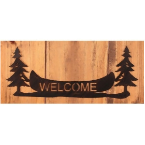 Coast Lamp Rustic Living Iron Pine Trees/Canoe Welcome Sign Sienna 15-R23d-36 - All