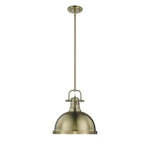 Golden Duncan 1 Lt Pendant with Rod Aged Brass Aged Brass Shade 3604-Lab-ab - All