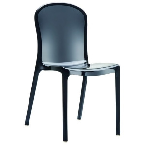 Compamia Victoria Polycarbonate Modern Dining Chair Clear Black Isp033-tbla - All