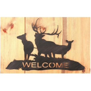 Coast Lamp Rustic Living Iron Elk Scene Welcome Sign Kodiak 15-R26a - All