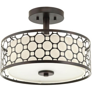 Progress Mingle 1 Light 14 Led Semi-Flush Bronze/Fabric Shade P2329-2030k9 - All