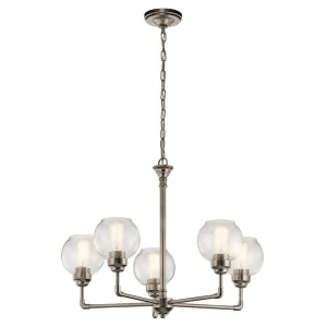 Kichler Niles Chandelier 5Lt Antique Pewter Clear Seeded 43993Ap - All